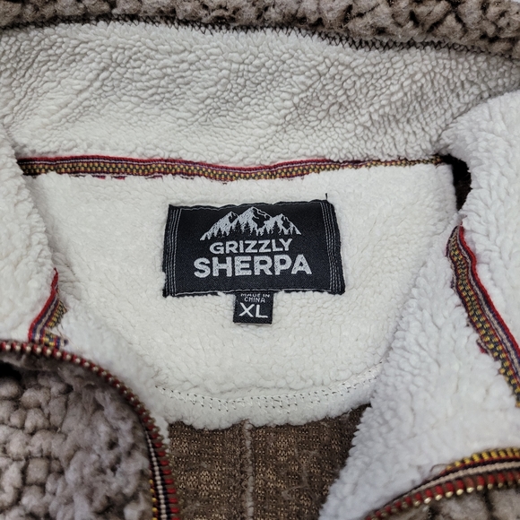 Grizzly Sherpa Pullover 3/4 Zip Pullover Sz XL - Picture 6 of 6